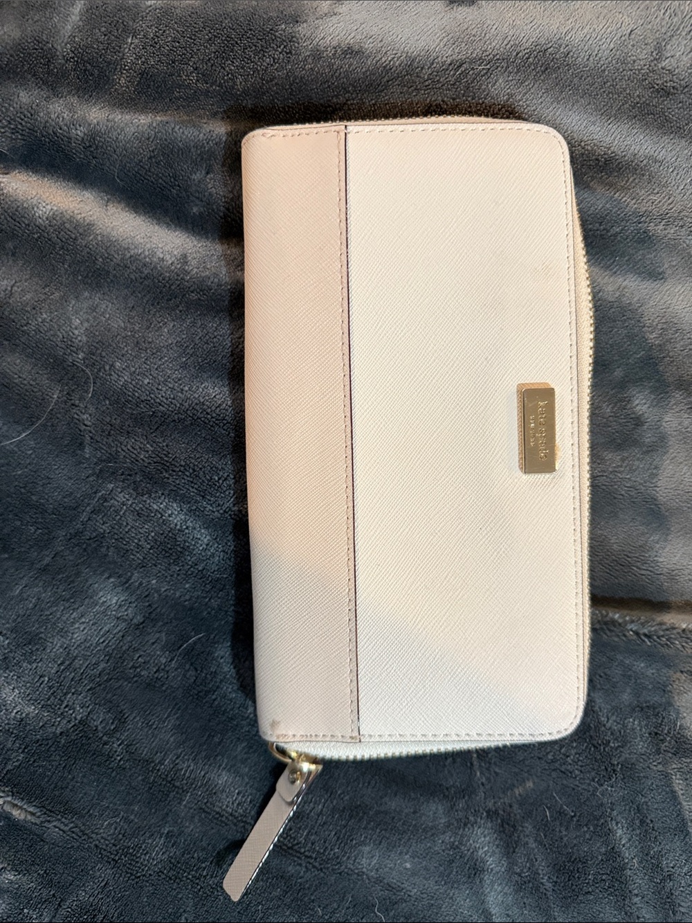 kate spade Pale Pink Zip-Around Wallet with Gold Plate